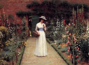 Dame dans un jardin